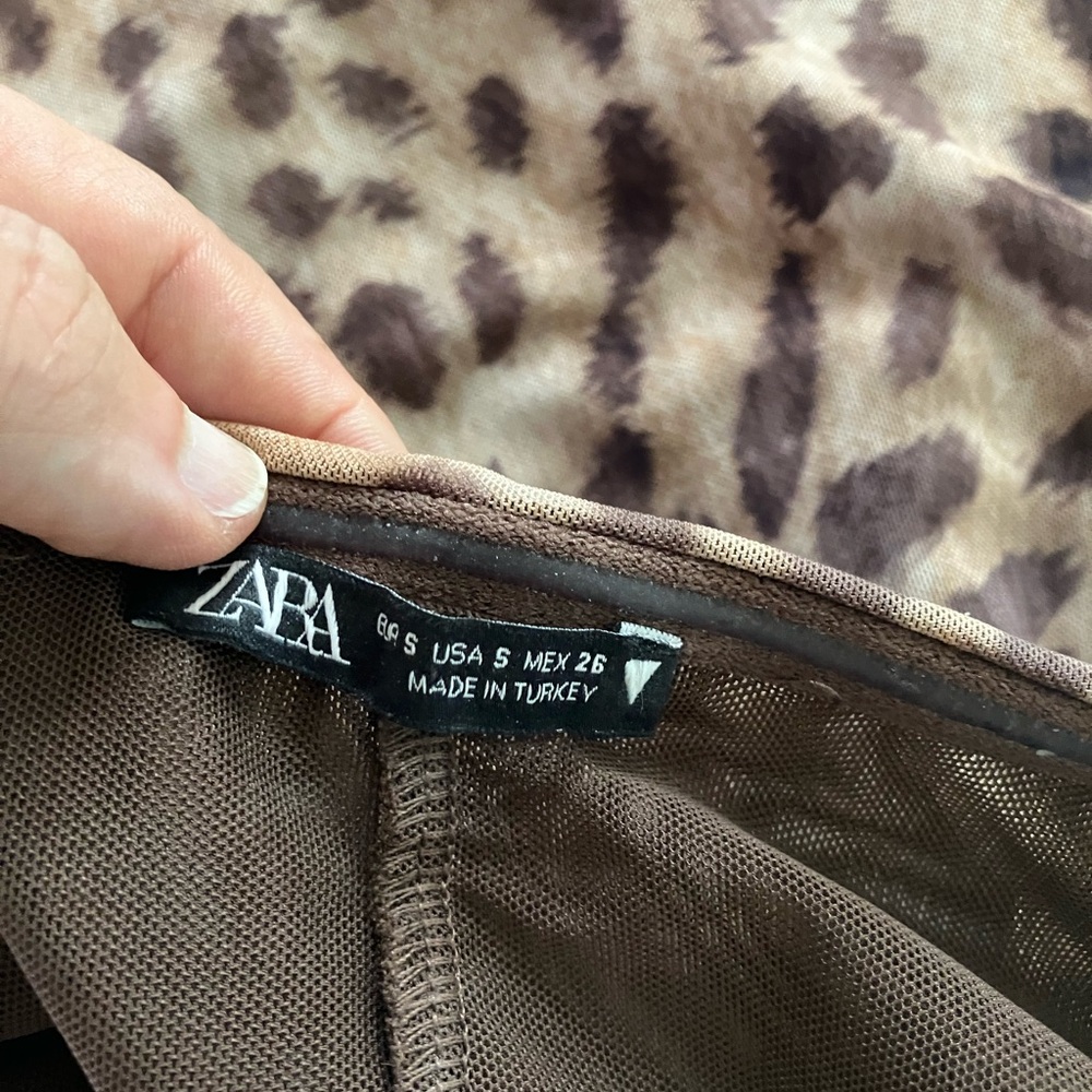Zara Animal Print Skirt in Brown Tones